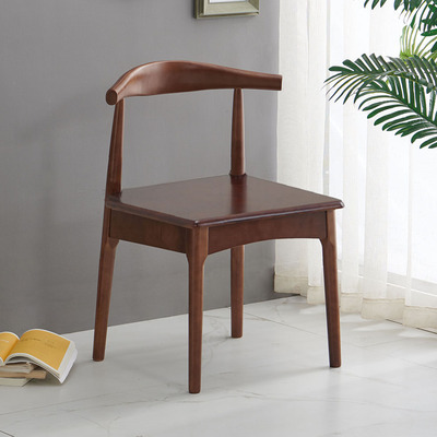 工厂直销北欧实木牛角椅办公椅休闲椅子靠背会议椅书椅餐桌凳子家