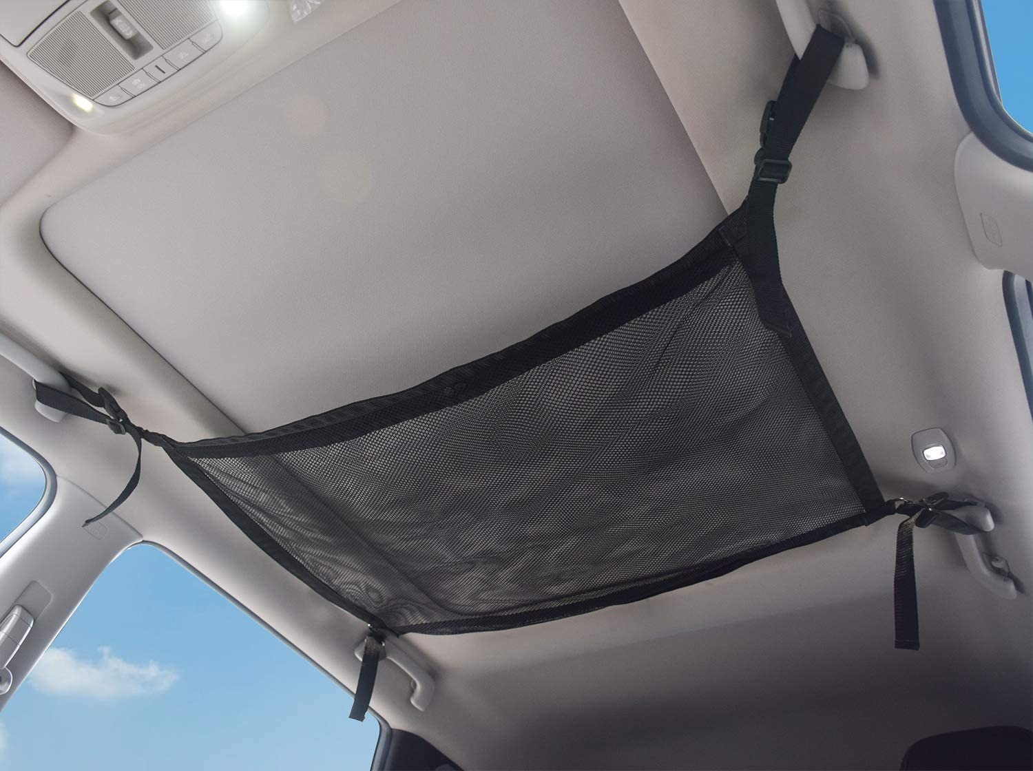 直供通用车顶网兜旅行万能储物袋悬挂式网口袋顶棚带拉链置物袋