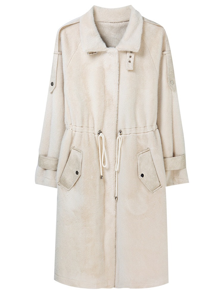 欧货欧洲站女装小欧貂皮草 2020秋冬新款皮毛一体长款