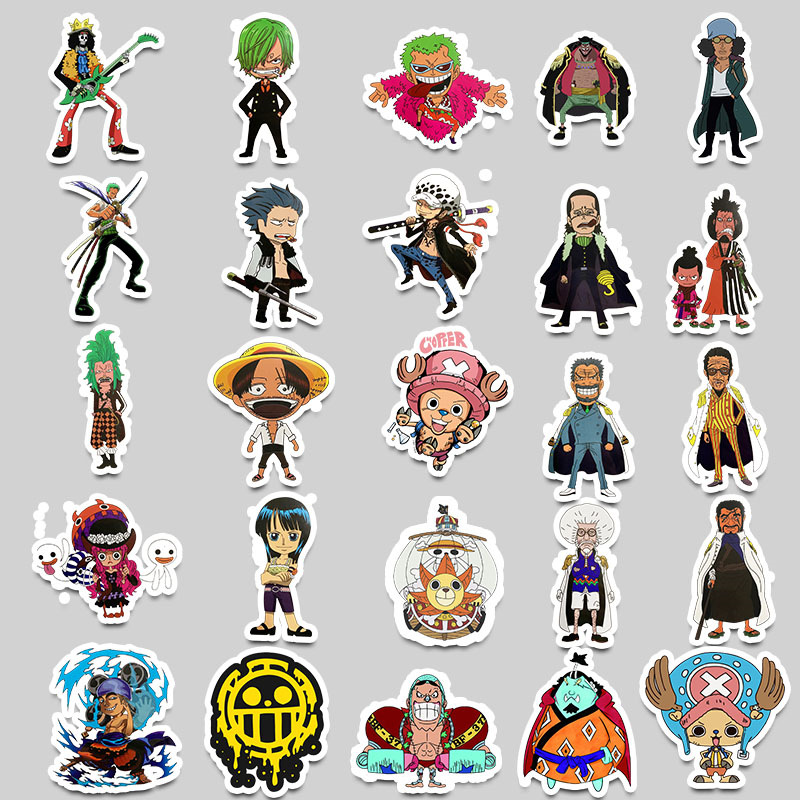 50张海贼王贴纸外贸热销日漫涂鸦one piece卡通行李箱拉杆箱贴纸