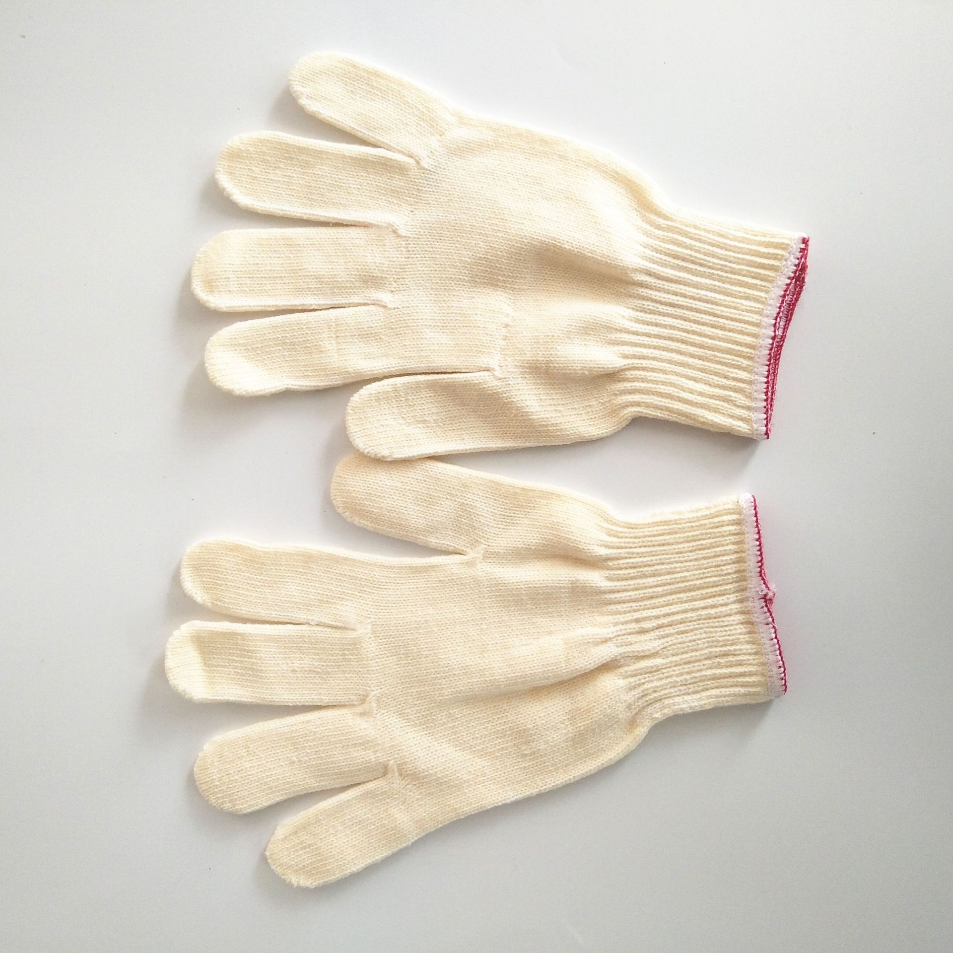 毛纺棉纱线手套 加厚耐磨纯棉黄毛纺线手套 精品线手套 劳保手套