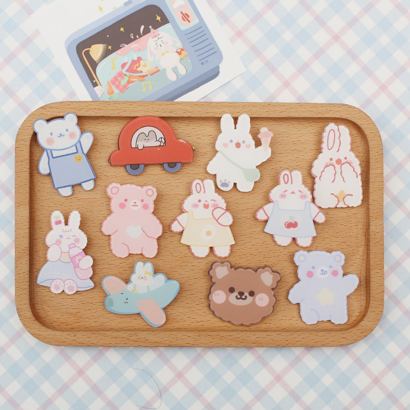 Cartoon Cute Brooch Acrylic Paster Cute Rabbit Badge Bag Packaging Accessories Pendant Plastic Pin Buckle