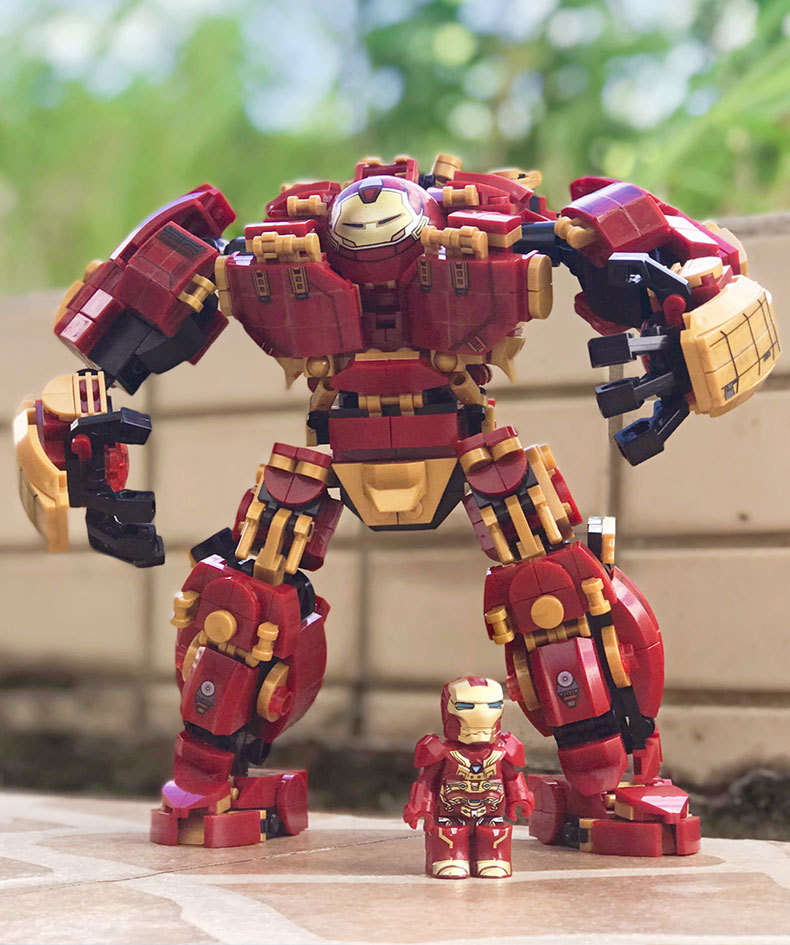 乐宜76015漫威超英系列反浩克机甲玩具男孩益智拼装儿童积木模型