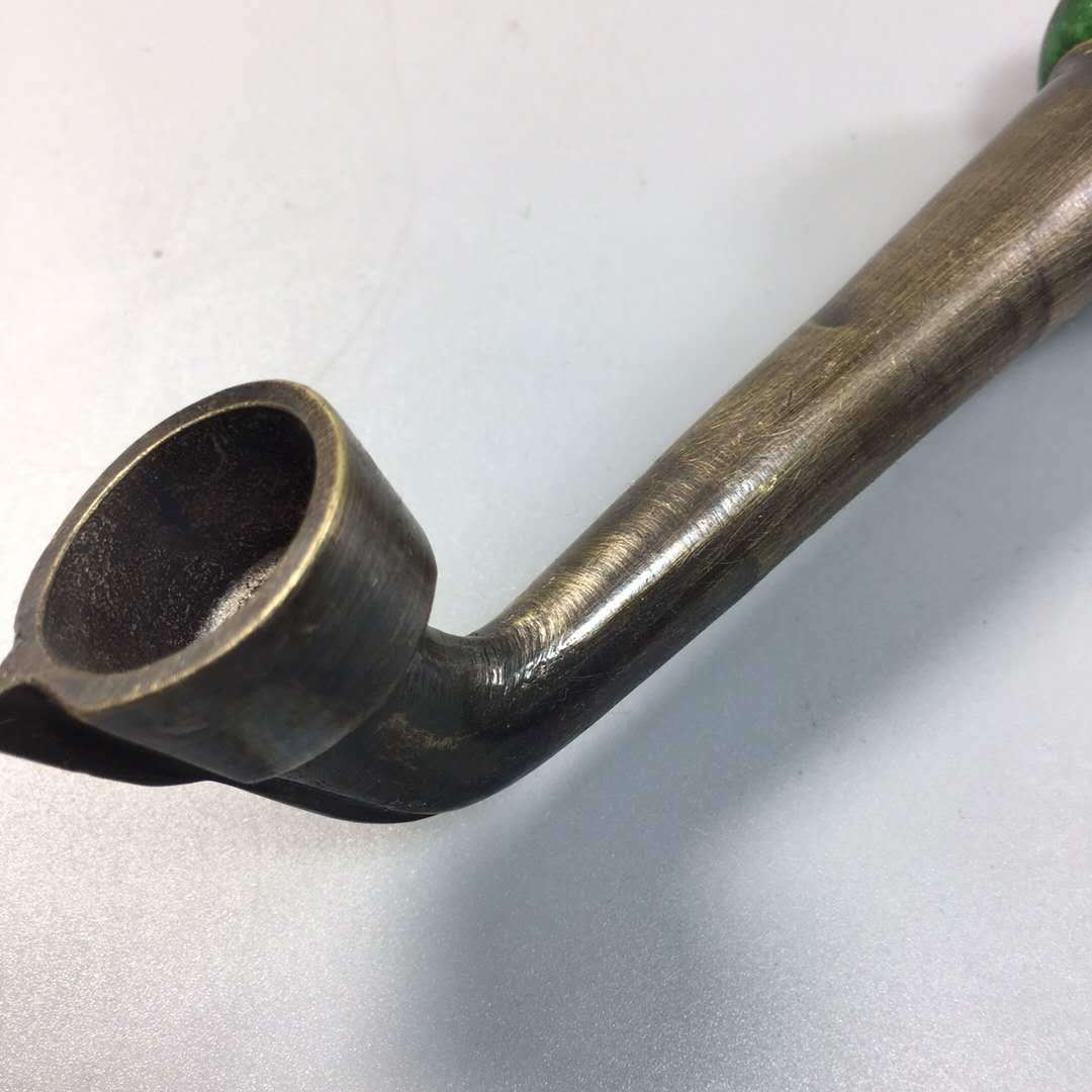 古玩杂项 黄铜镶宝石复古烟枪旱烟袋 烟具居家装饰摆件一件代发
