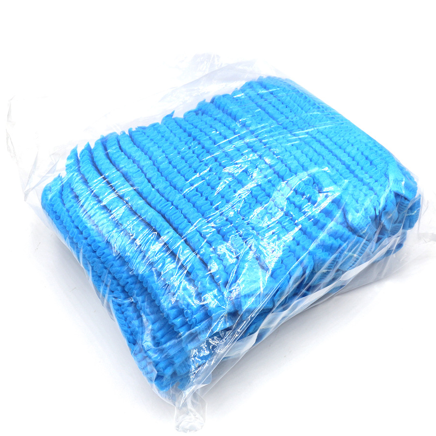 一次性帽子防尘头套厨师工作圆帽单筋条形网帽无纺布无尘厨房头罩