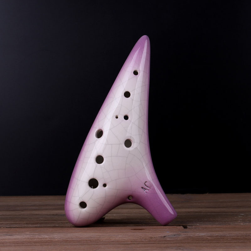 新品渐变演奏款12孔陶笛中音c调ac音色准确 教学陶笛12孔民族乐器