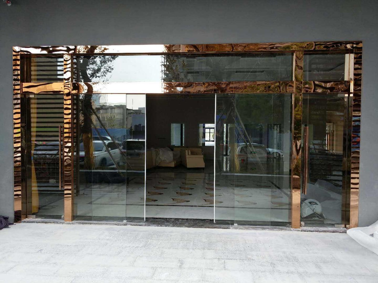 坪山医院人脸识别自动感应门维修 重叠感应玻璃门 重型平移自动门