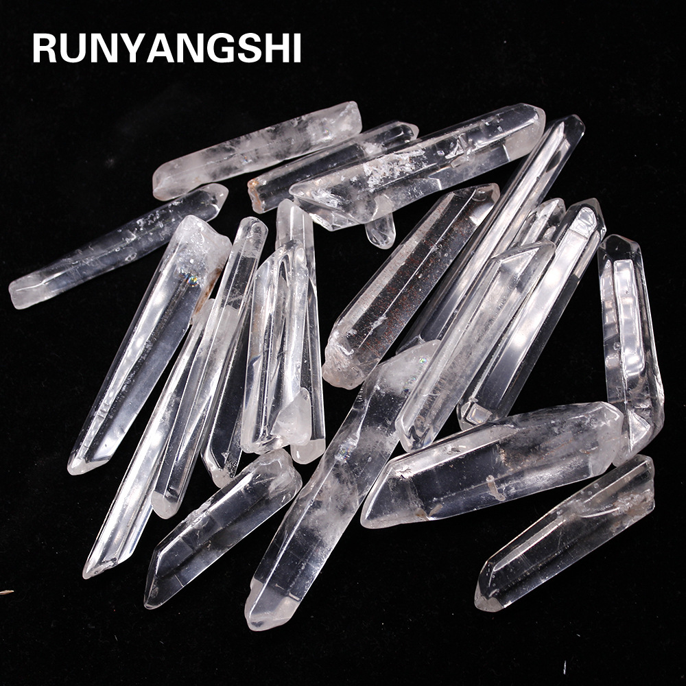 天然白水晶单晶体碎石能量石晶体好碎水晶石柱消磁净化摆件装饰石