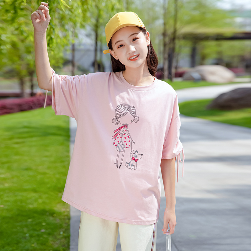 2020新款韩版学院风初中生夏季短袖女少女夏装上衣t高中学生t恤女