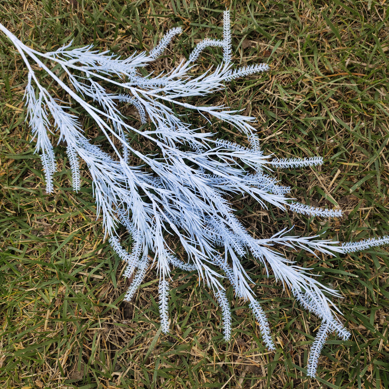 三叉雾凇路边草 婚礼造景仿真花背景墙插花 客厅卧室装饰