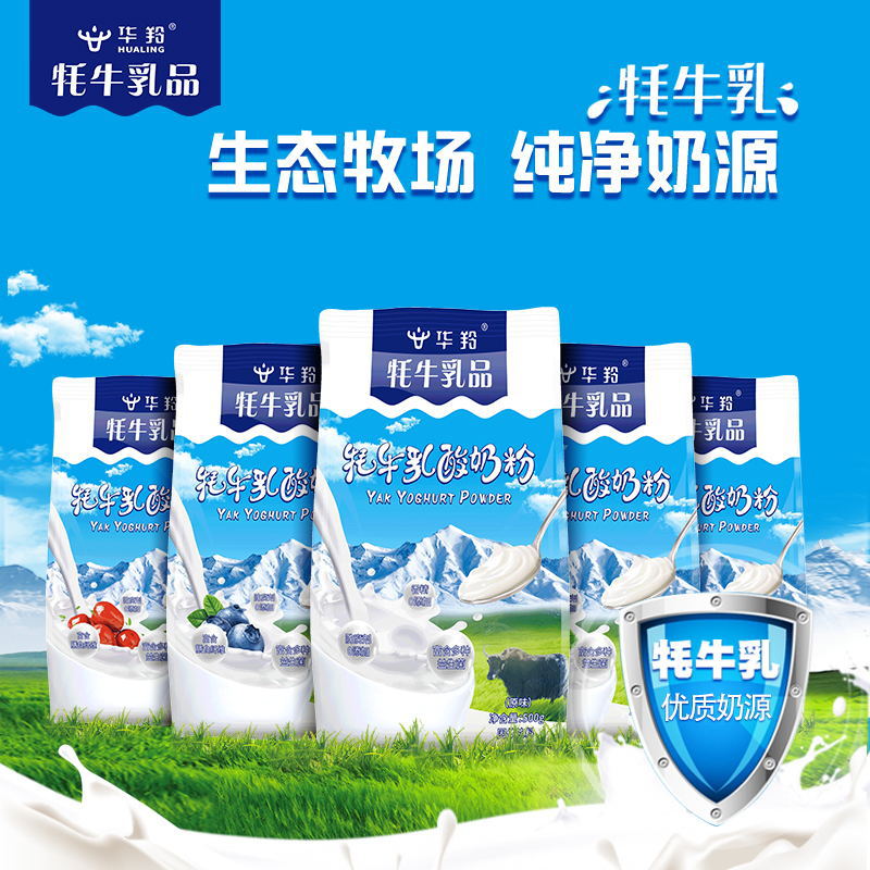 厂家供应华羚牦牛乳品酸奶粉500g装酸奶原料支持代发融水发酵酸奶