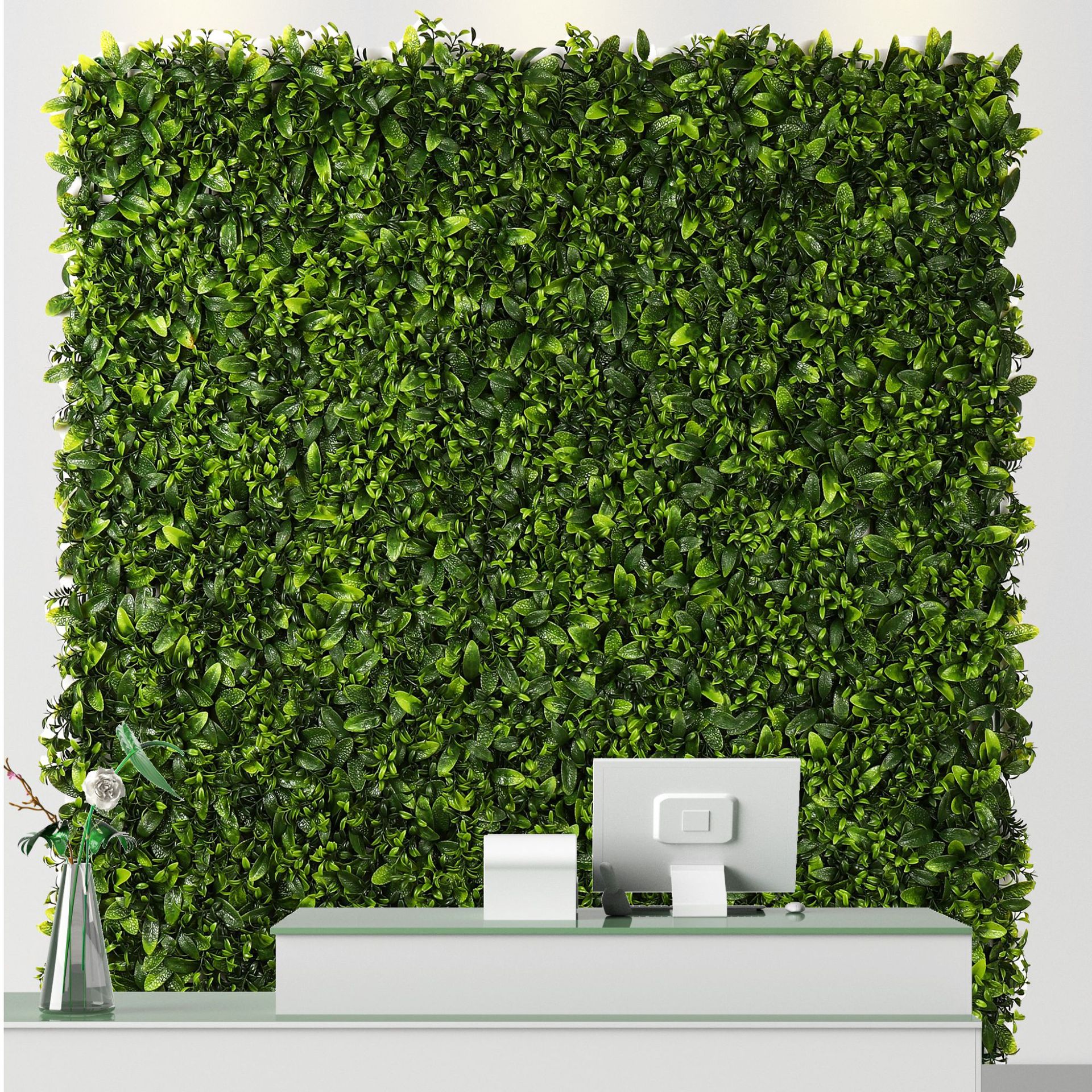 仿真植物墙装饰假草背景墙加密米兰尤加利塑料草坪商场绿化景观草