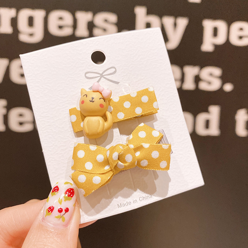 Children's Day Gift Cute Bow Barrettes Baby Cartoon Side Clip Girl Does Not Hurt Hair Jewelry Hairpin