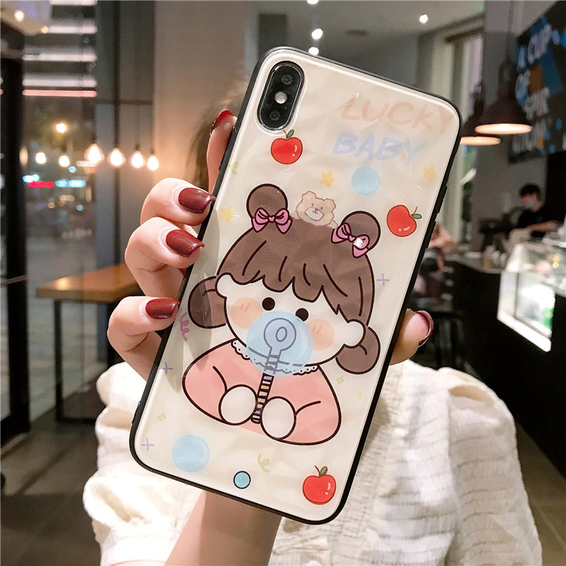卡通女孩吹泡泡iphonexsmax手机壳11pro适用苹果8/7plus防摔xr套