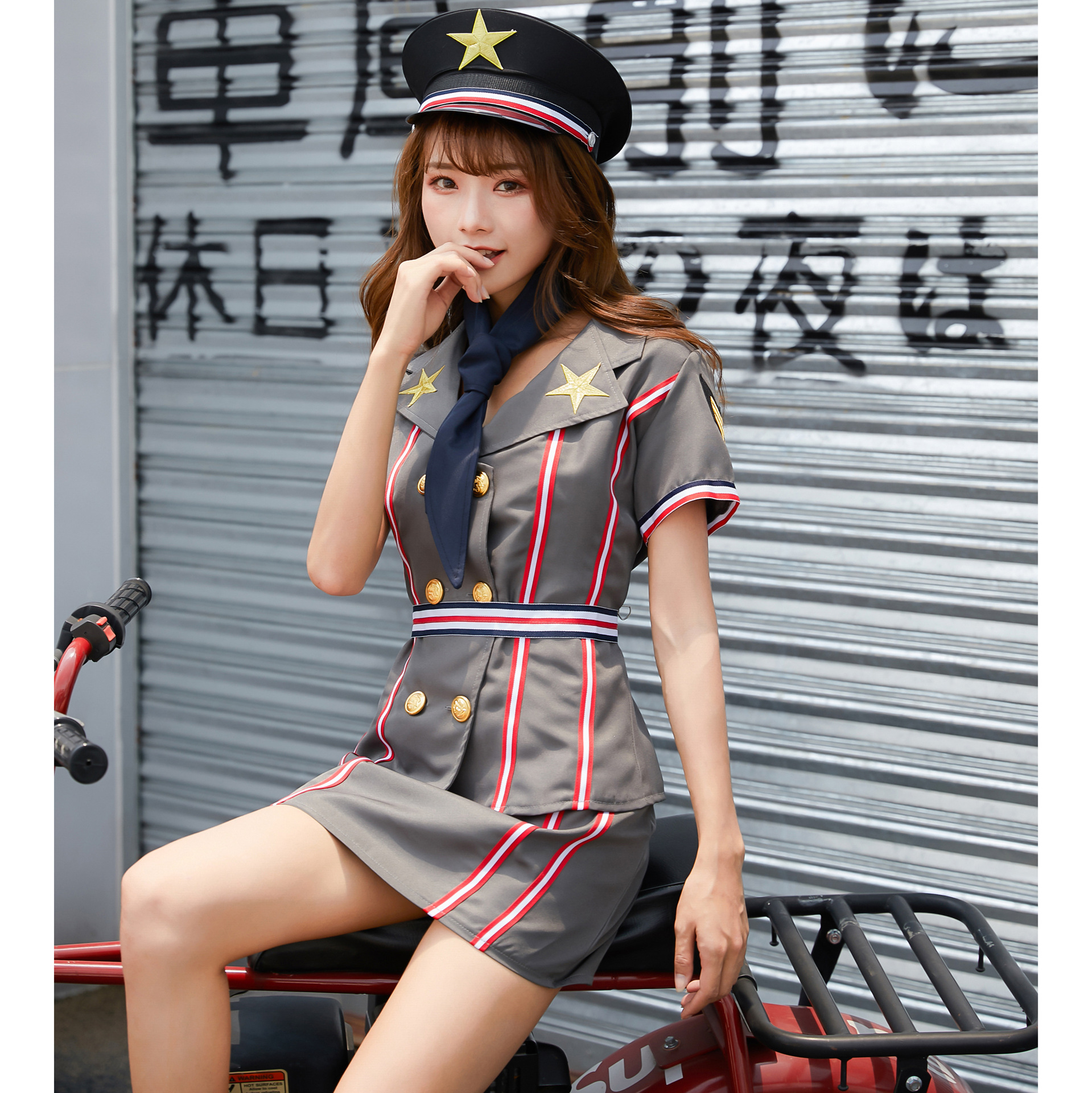 m-xl日本韩国角色扮演女飞行员 情趣内衣性感情趣制服诱惑