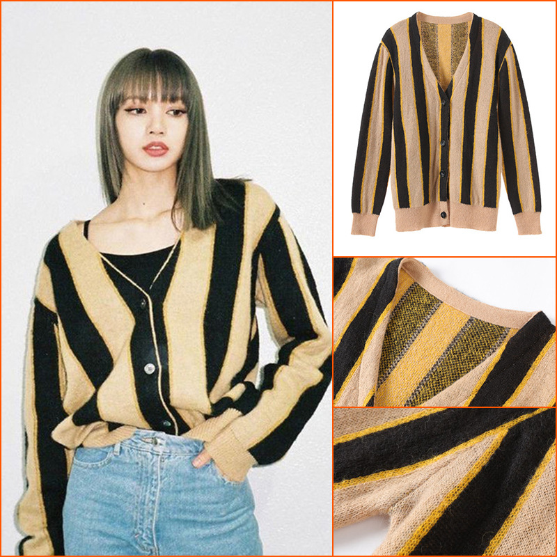 lisa同款简约软糯毛衣开衫外套女秋冬女装小个子宽松长袖针织上衣