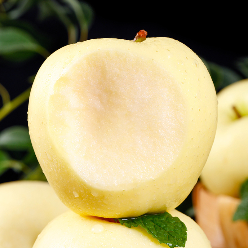 辽宁大连黄元帅苹果5斤包邮水果新鲜当季整箱黄金帅刮泥黄香蕉10