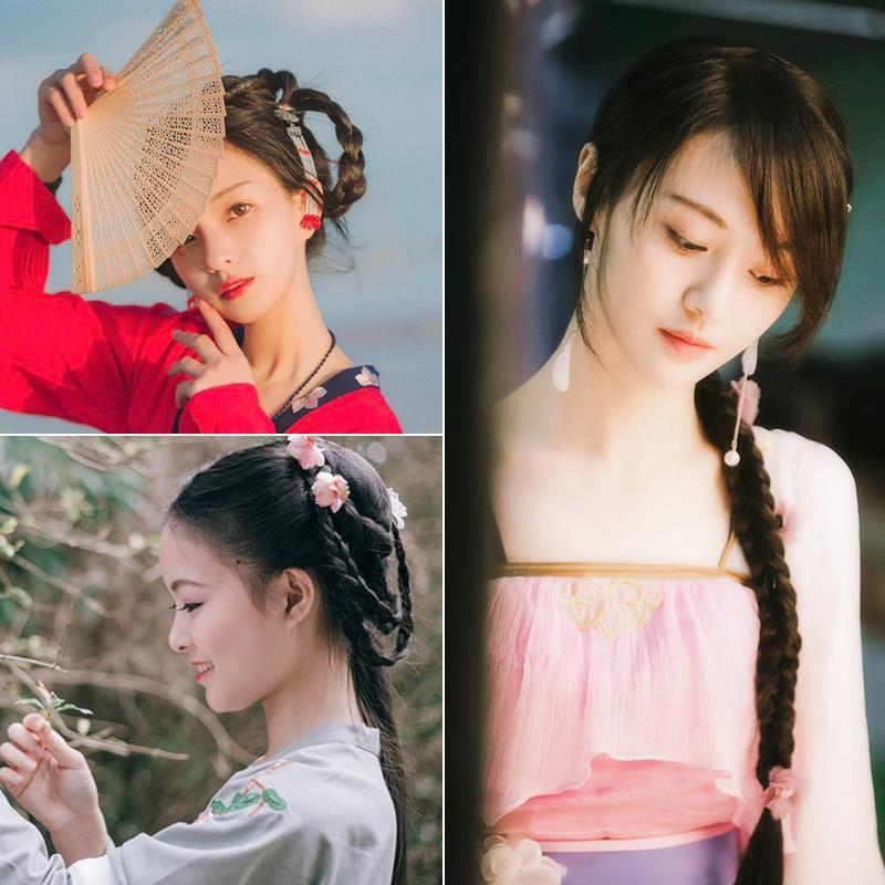 古装假发辫子麻花长辫新娘秀禾造型粗辫民国大辫子儿童新疆小辫子