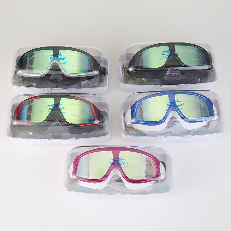 成人电镀泳镜男女通用防水防雾一体式耳塞潜水游泳眼镜定制mc220