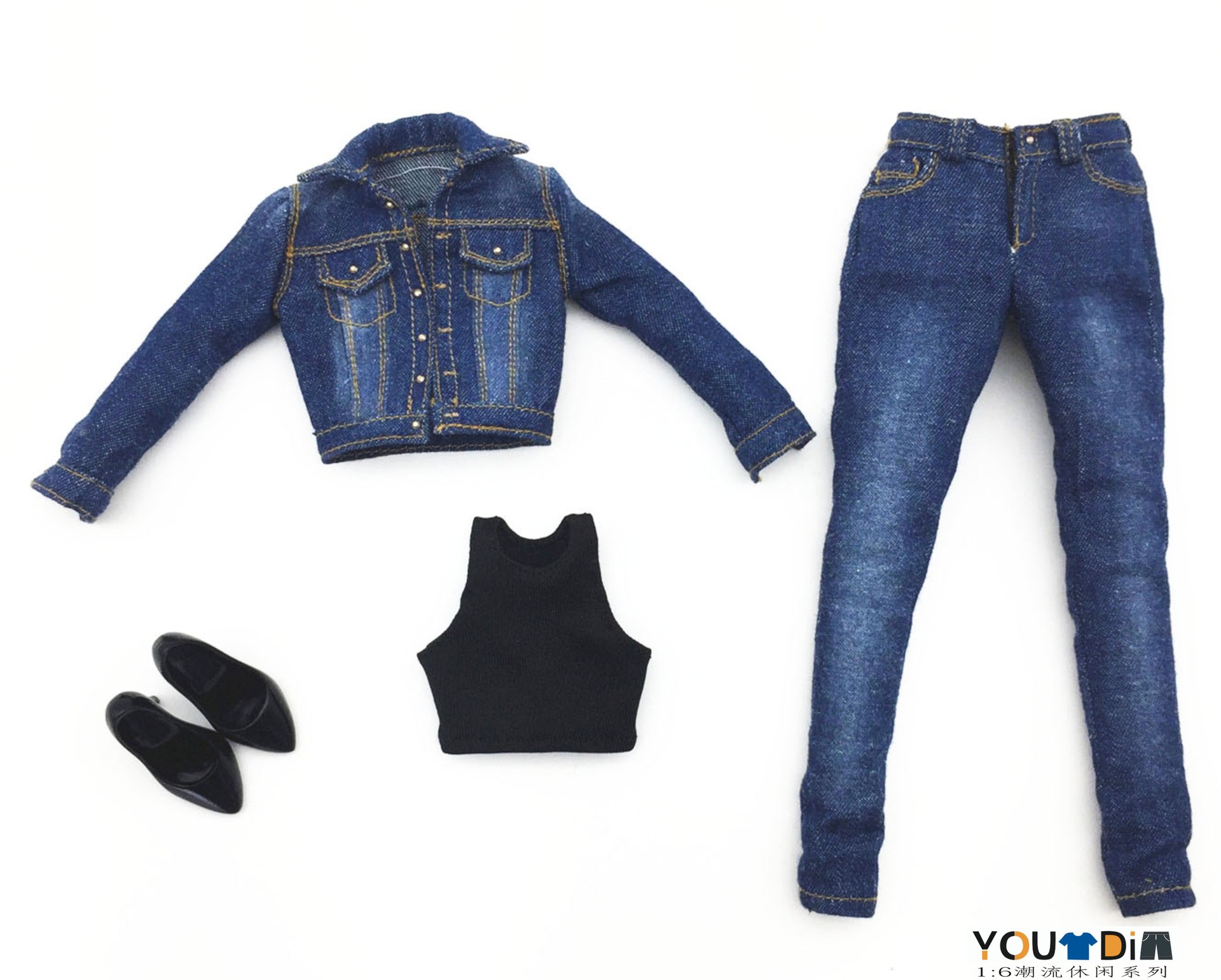 厂家直销16兵人模型服装女款牛仔套装可配12寸可动人偶