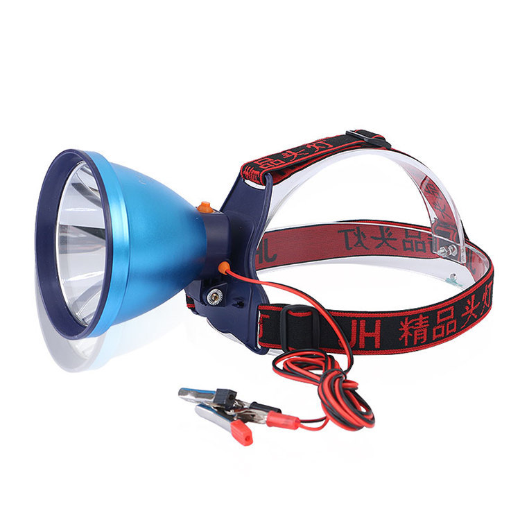 剑辉12v外接电瓶灯头强光超亮led散光黄白光捕鱼头戴式防水矿头灯