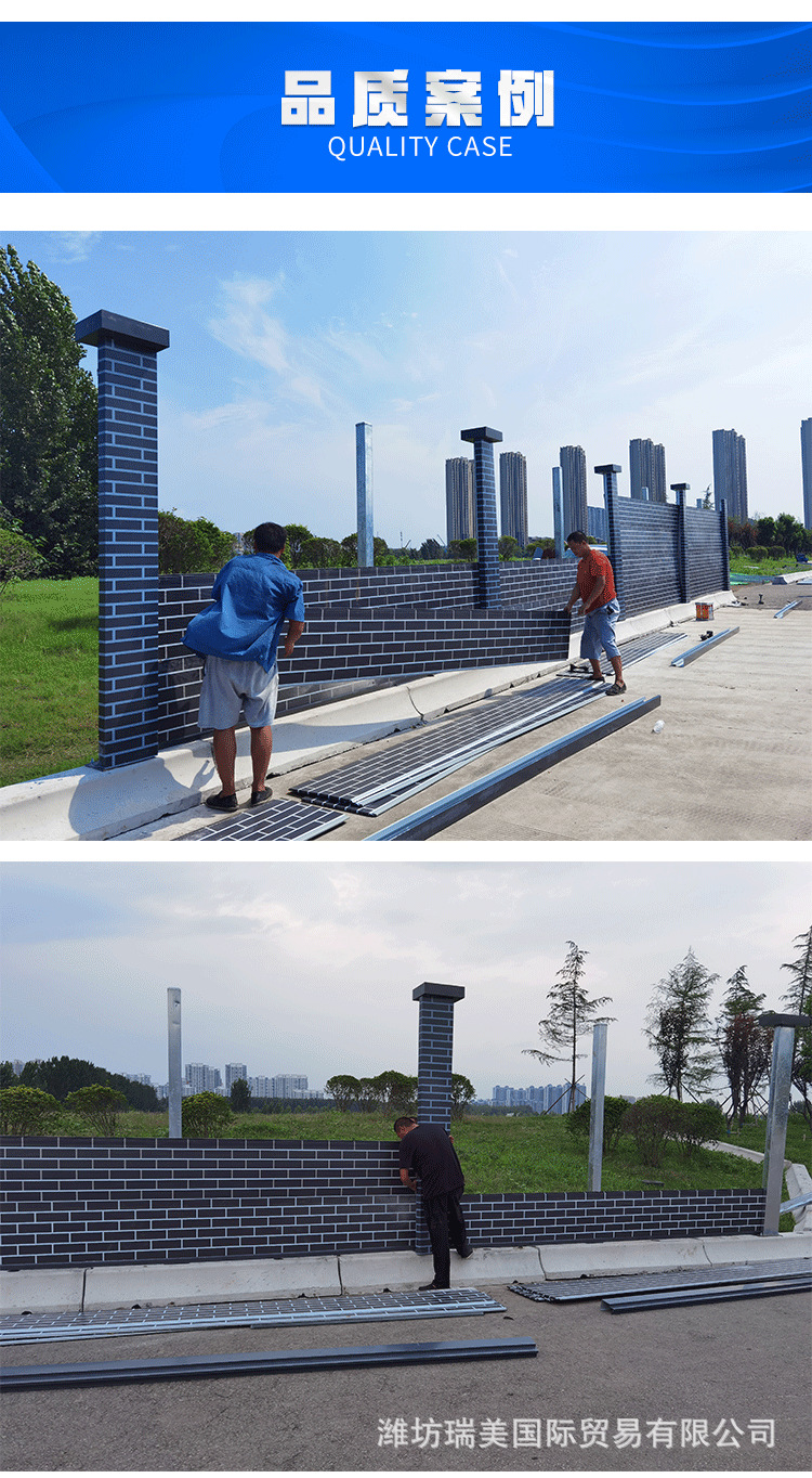 仿古装配式围挡 山东厂家支持个性化定制 注水围挡钢围挡公路护栏