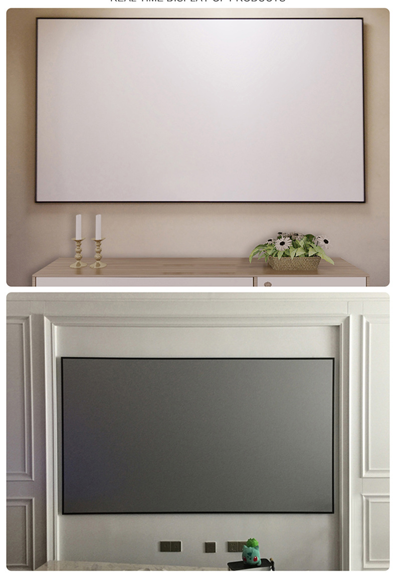 幕工坊120吋窄边框画框幕3d金属透声幕抗光幕私人影院壁挂式幕布