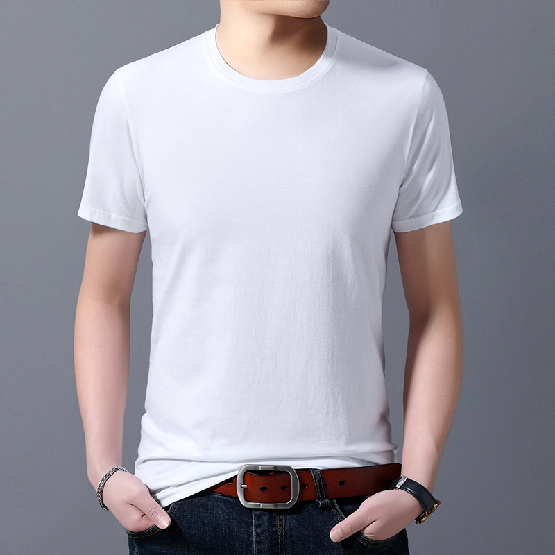 2022新款男式圆领纯色体恤薄款半袖夏装潮夏季男装t血衫衣服批发
