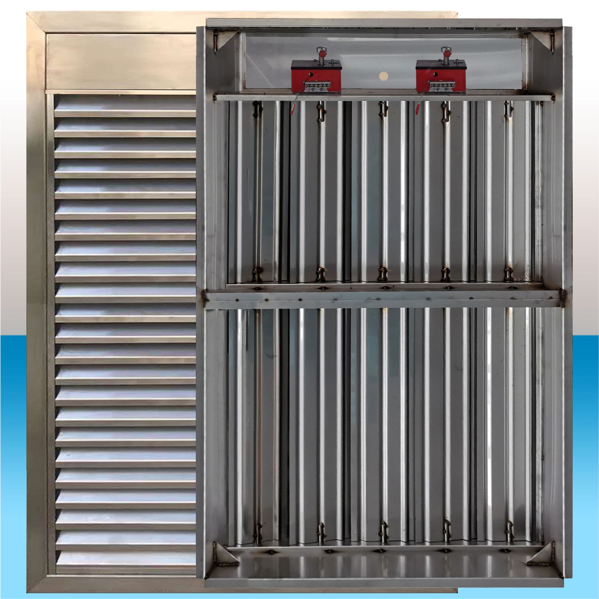 定制 楼梯间不锈钢远控多页排烟口 多页送风口 不锈钢正压送风口