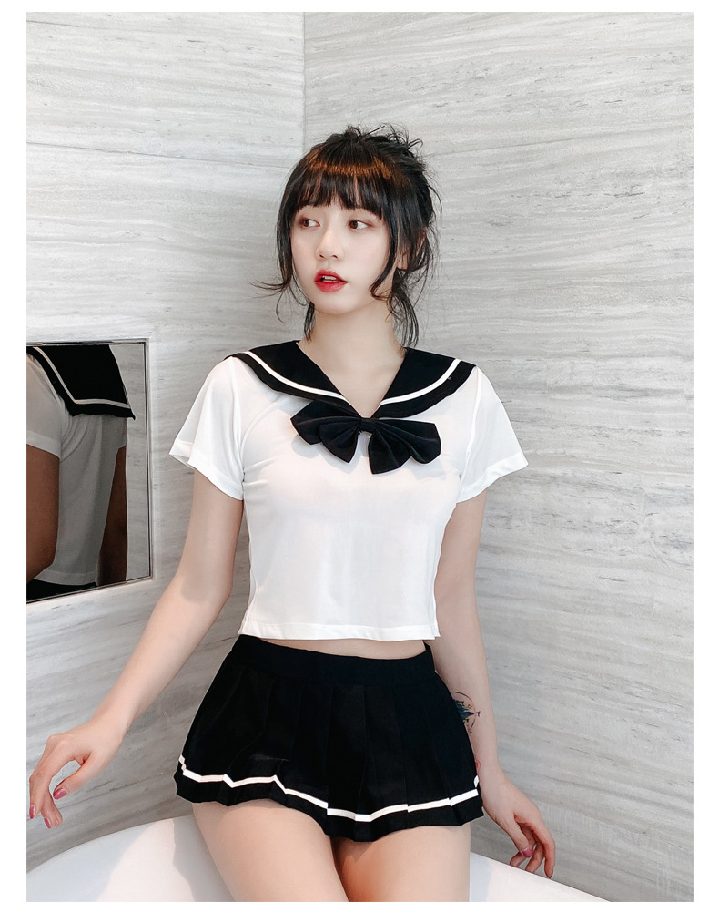 新款性感学生装cosplay蝴蝶水手服短款制服情趣内衣诱惑套装外贸
