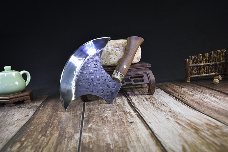 砍骨刀斧专用斩骨头刀纯手工锻打砍大骨头斧头鬼手作2斤重斧