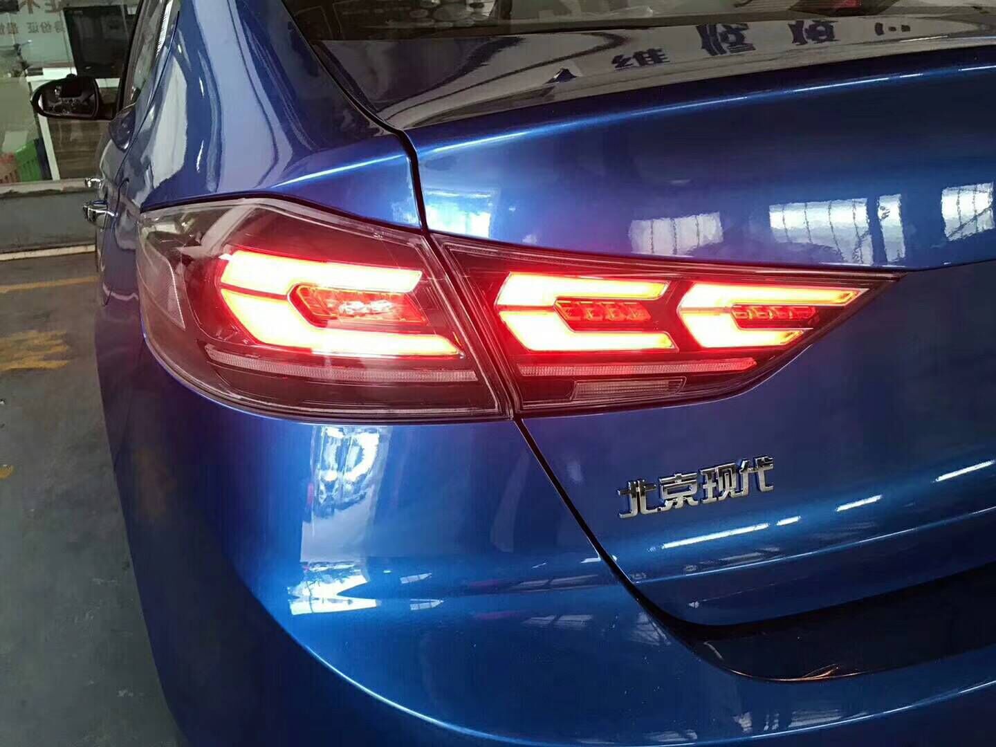 新领动伊兰特尾灯总成款改装led流光转向灯高亮倒车灯后尾灯