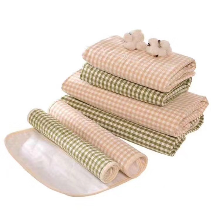 婴儿隔尿垫苎麻防水棉麻纱布床单可洗宝宝隔尿垫防尿母婴用品批发