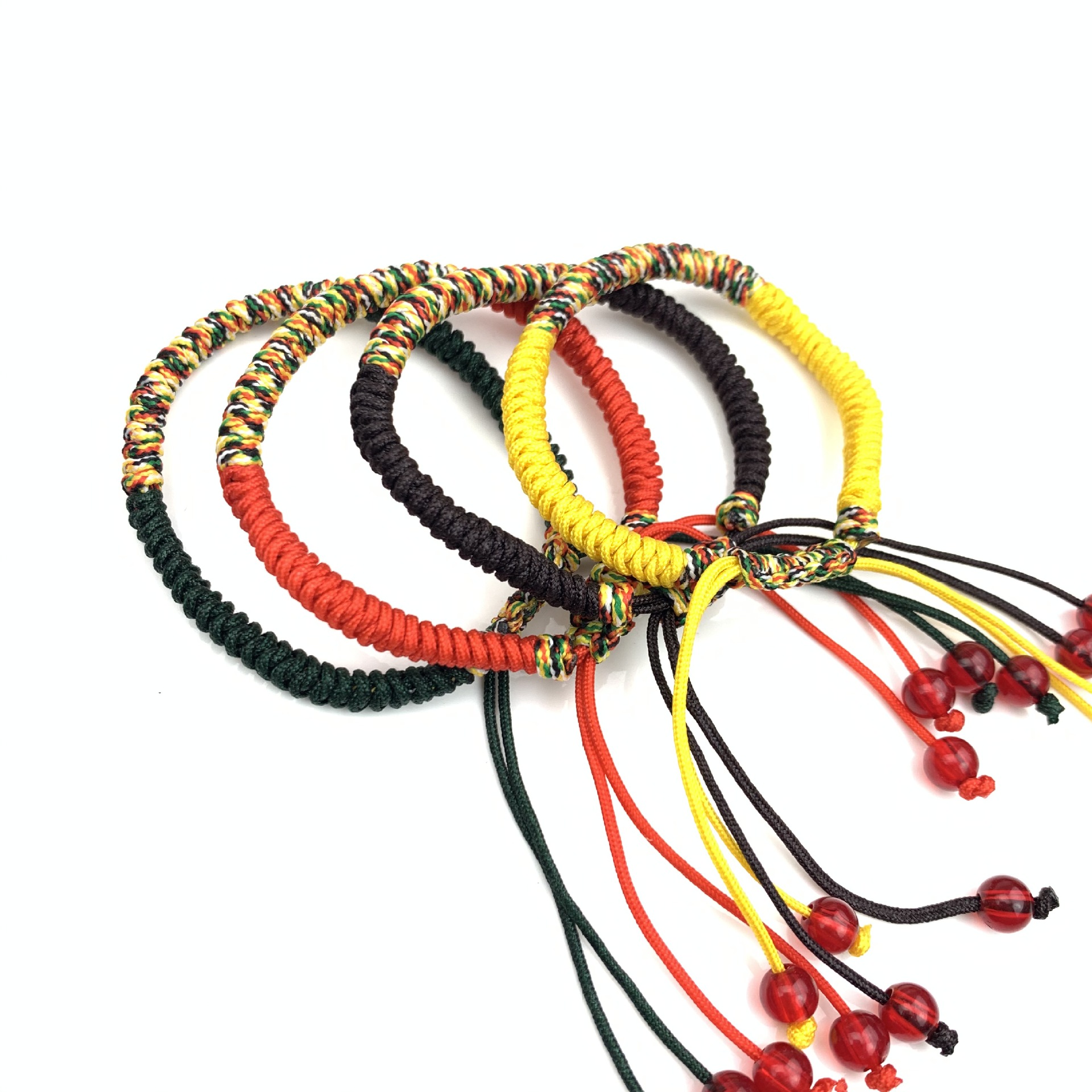 新款金刚结手链五色线加锦纶a线编织手绳男女款情侣手链厂家