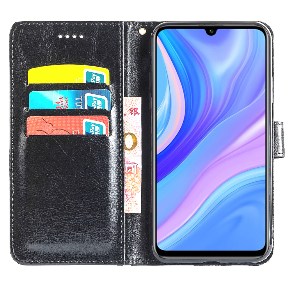 适用华为huaweiy8p/enjoy10s/psmarts疯马纹手机皮套商务款保护套