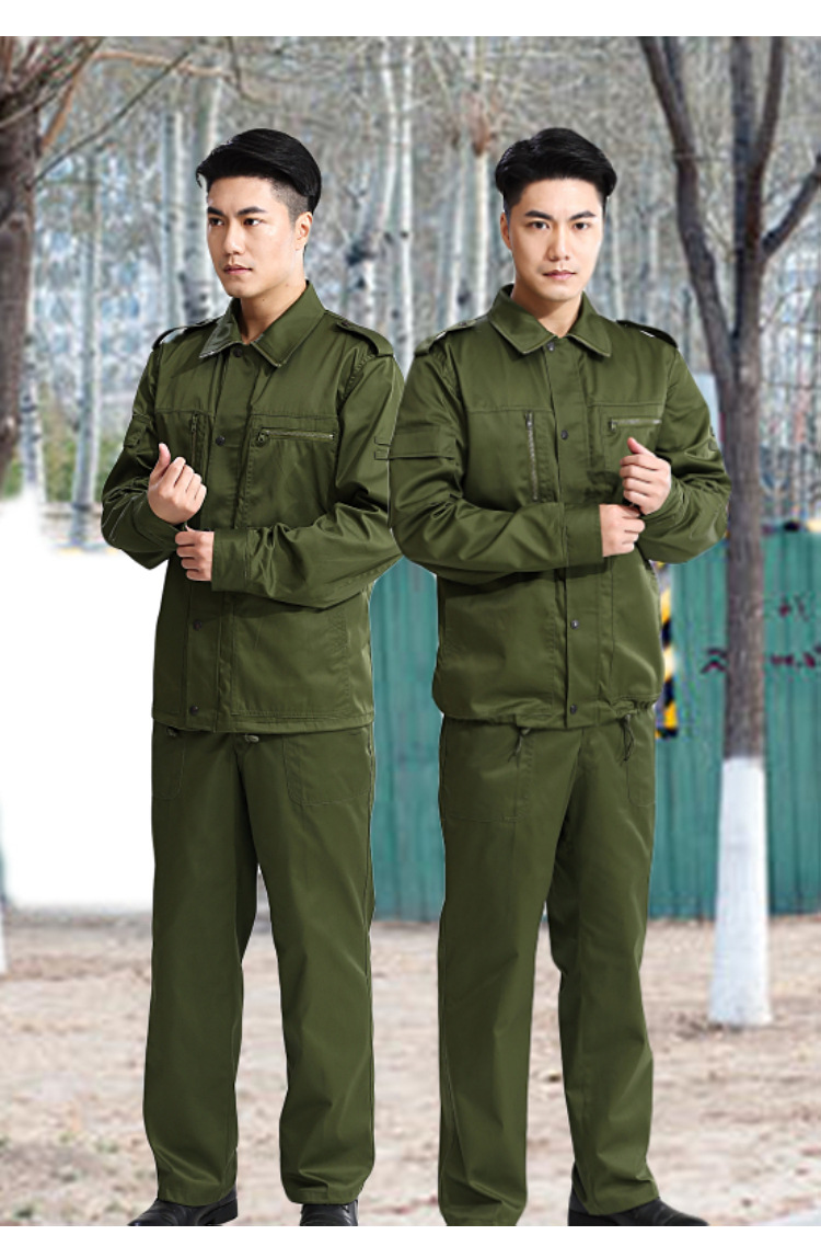 老式陆款冬作训服草绿涤卡套装拉链户外工作服电焊工装制服