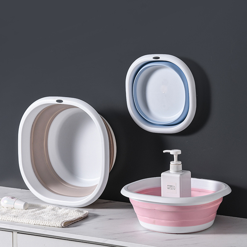 方形折叠脸盆创意多功能卫生间洗衣泡脚脸盆家用便携式可伸缩脸盆