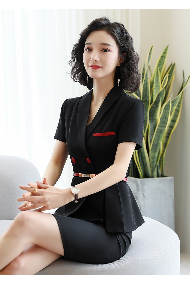 2020夏季职业装女装套装时尚女士短袖西装普通工装制服工作服正装