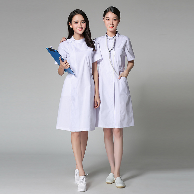 春夏季短袖护士白大褂 偏襟立领医师服 秋冬季长袖药店工作服