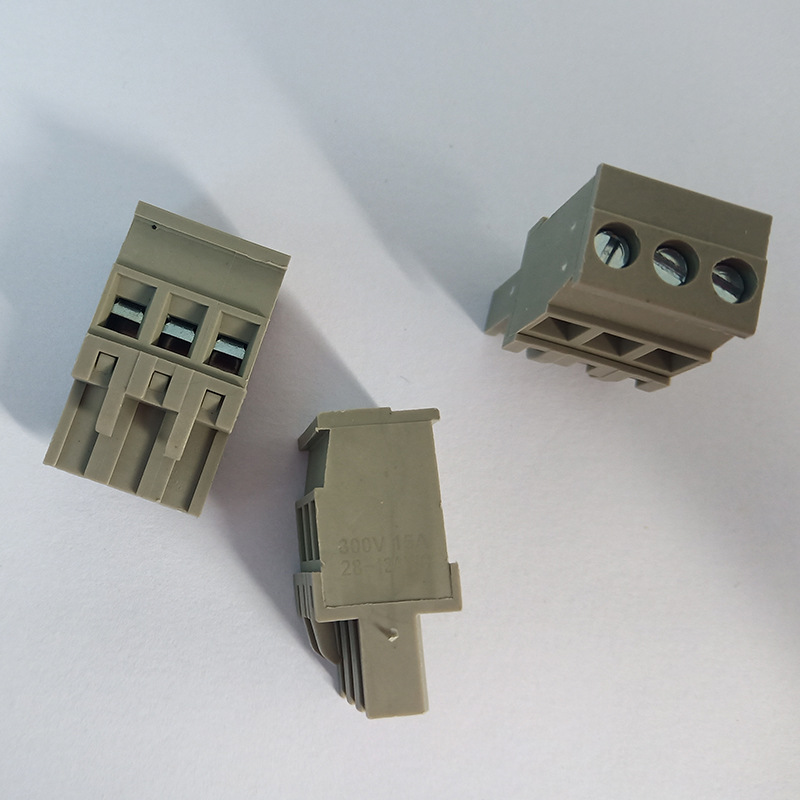灰色180度插拔式接线端子508间距直插3位2edgka2edcd