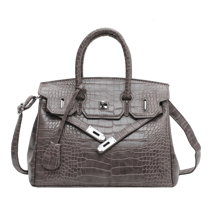 ladies bag2020欧美复古鳄鱼纹凯莉包ins潮流女包气质女士手提包