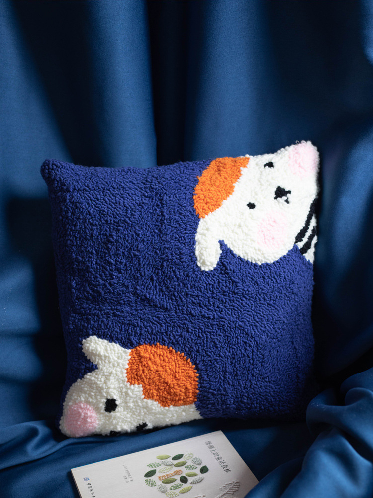 俄罗斯毛线戳戳绣星球抱枕刺绣diy材料包手工自绣礼物制作送男友