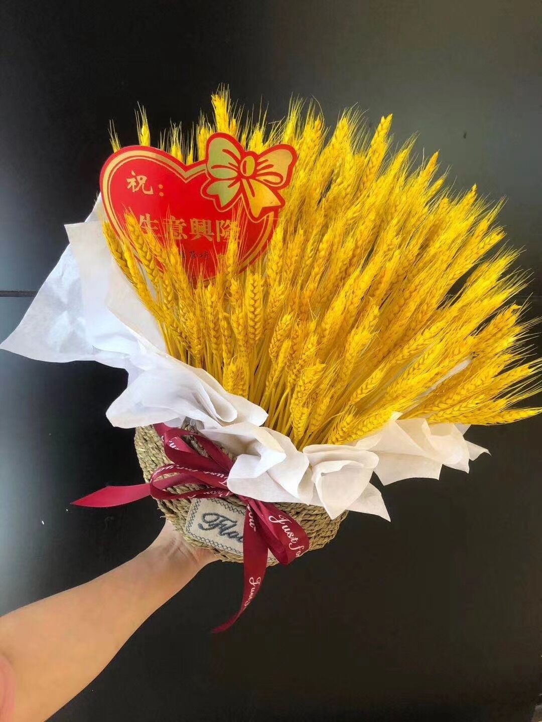 原漾金黄色麦穗干花天然麦子干花麦穗大麦真麦子干花开业大麦花束