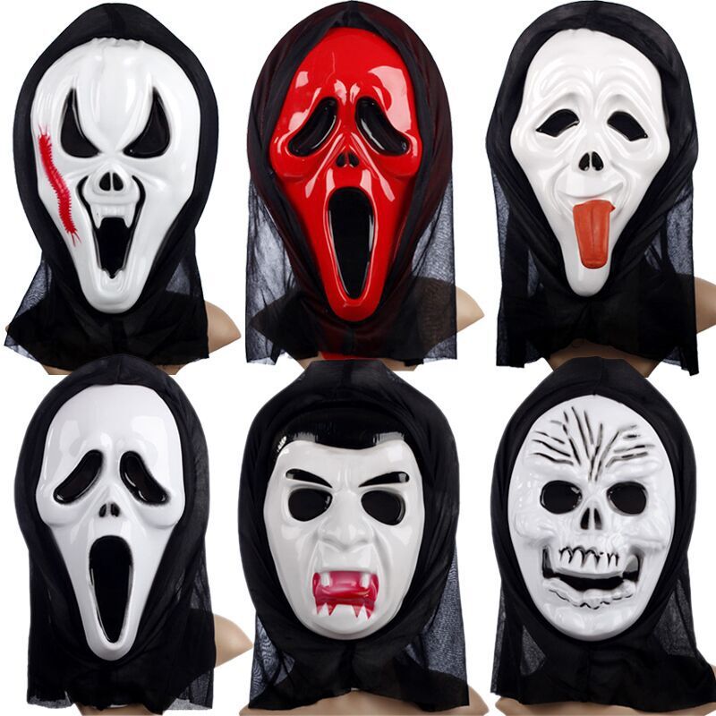 万圣节恐怖面具派对化妆舞会的整人惊声尖叫吸血骷髅鬼脸地摊玩具