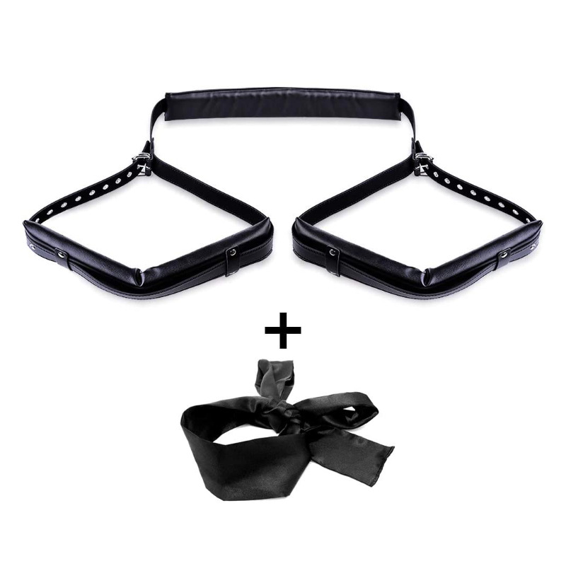 pu皮革海棉分腿束缚带张腿带sex toy成人用品套装sm情趣捆绑代发