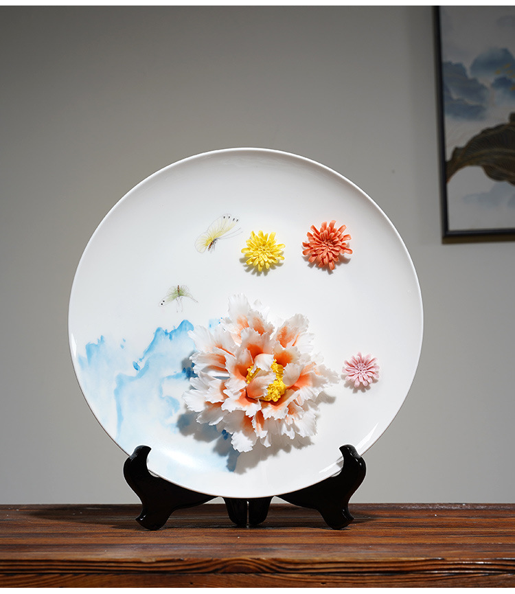 高档陶瓷器装饰挂盘现代简约家居酒柜电视柜办公室工艺礼品摆件