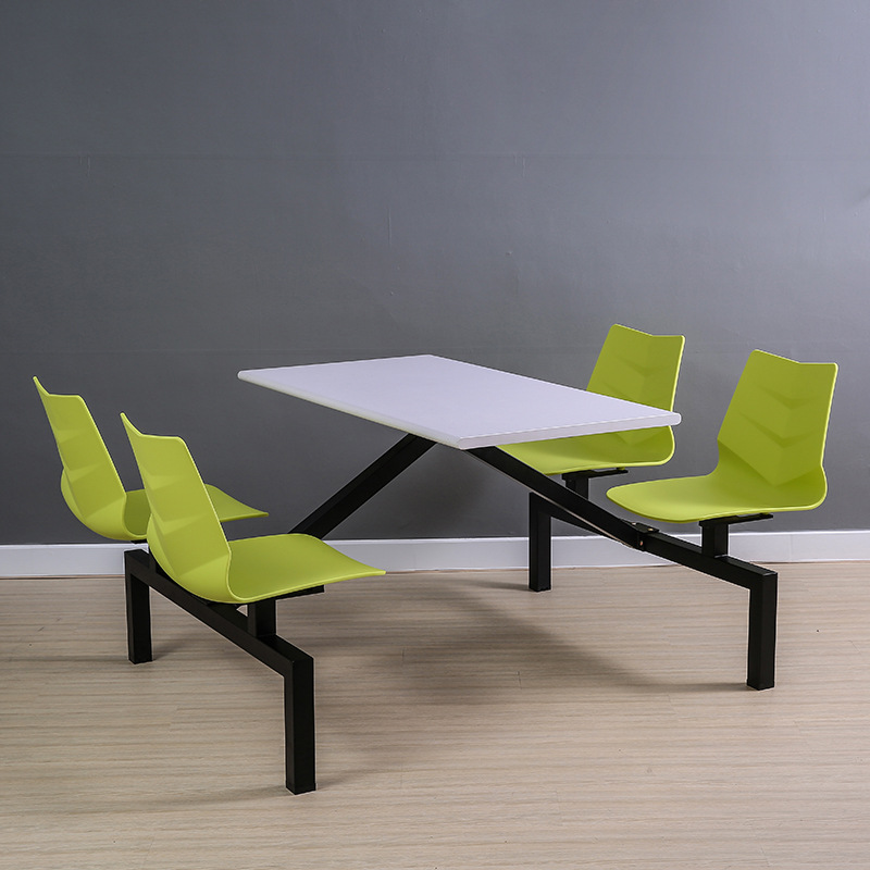 学校学生食堂餐桌椅 工厂企业员工餐厅桌椅可定制不锈钢连体桌椅