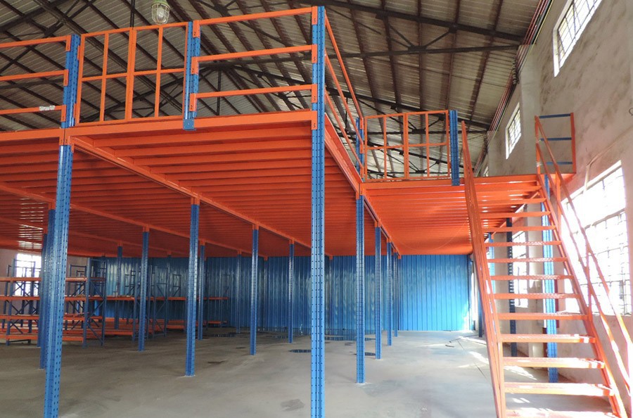 阁楼平台工厂仓库房钢结构夹隔层拆卸组合两层定制重型阁楼式货架