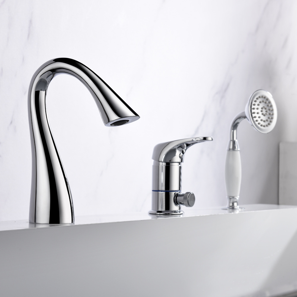 欧式古典镀铬三孔浴室酒店浴缸淋浴花洒水龙头 新款水龙头三件套