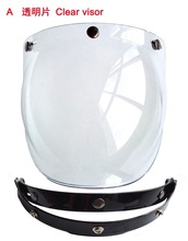 熱銷摩托車頭盔鏡片泡泡鏡 半盔復古盔飛行盔三扣式鏡片帶框架